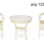 Комплект террасный ANDREA (стол кофейный со стеклом + 2 кресла + подушки) в Геленджике